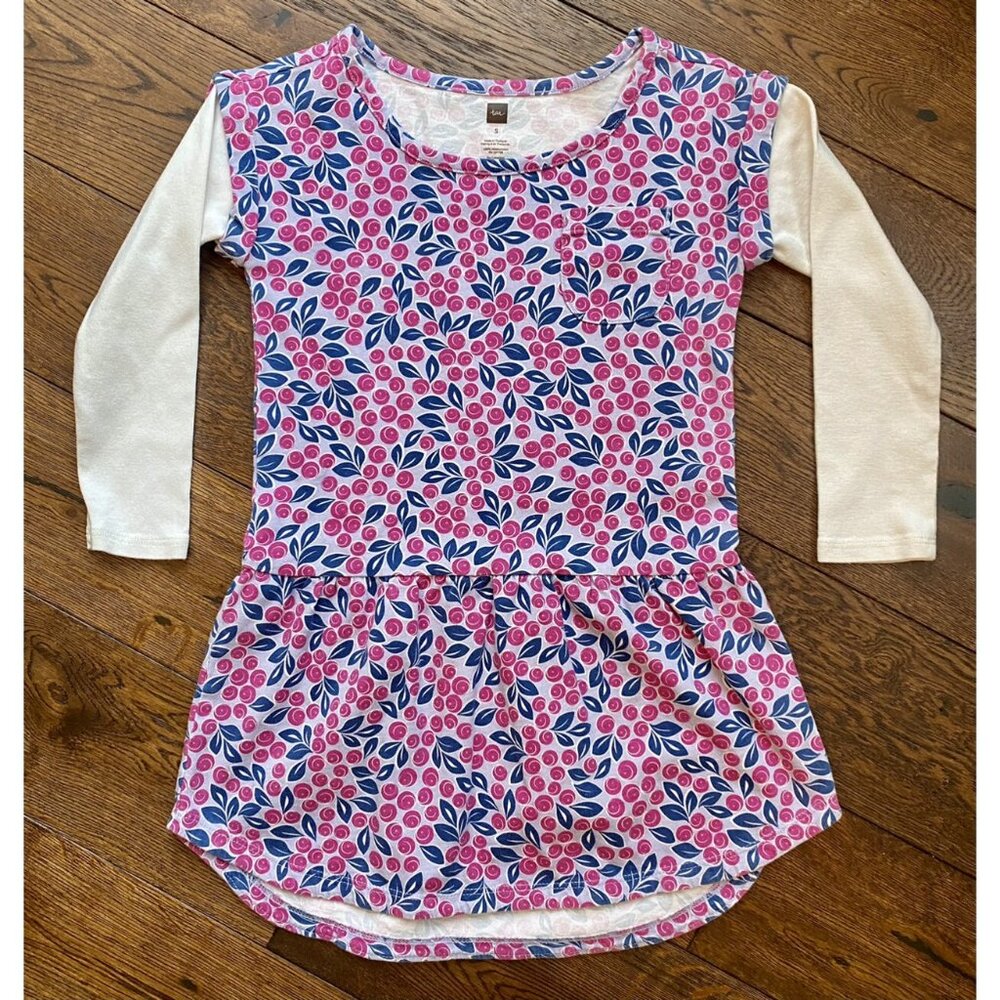 Tea Collection Layered Sleeve Blueberry Blooms Pocket Dress - Size 5